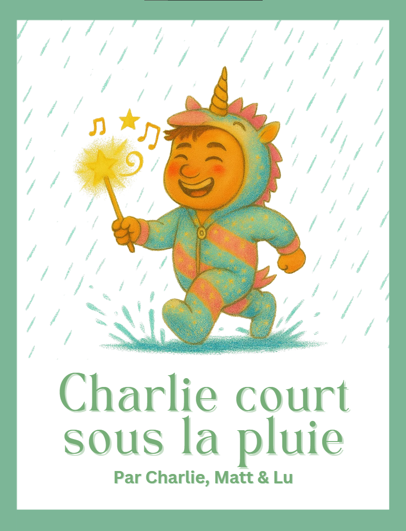 French Charlie court sous la pluie