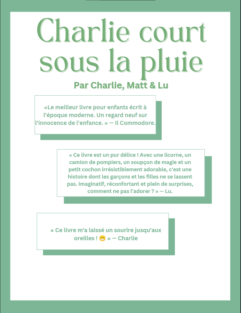 French Charlie court sous la pluie